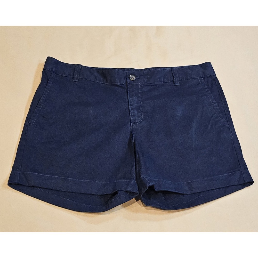 BANANA REPUBLIC CITY CHINO Women's‎ Size 8 Navy Blue Shorts Cuffed Low-Rise